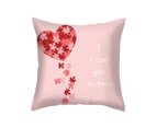 Pillow Case Soft Texture Hidden Zipper Polyester Red Heart Shape Printed Throw Cushion Cover Furniture Accessories