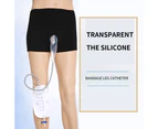 Men Reusable Urinal Bag Silicone Urine Funnel Catheter Holder Shorts Underwear - Black Transparent
