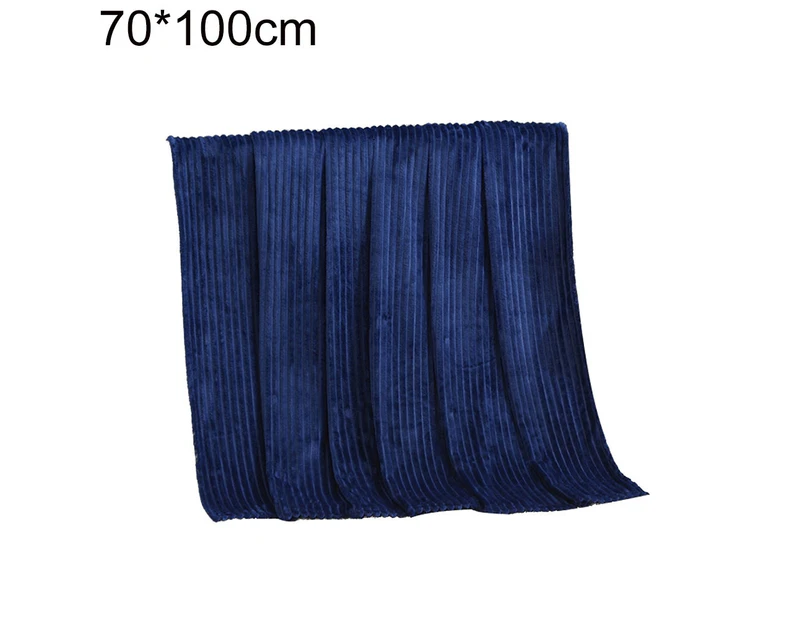 Winter Soft Striped Warm Bed Throw Blanket Bedspread Sofa Bedroom Decoration-Dark Blue