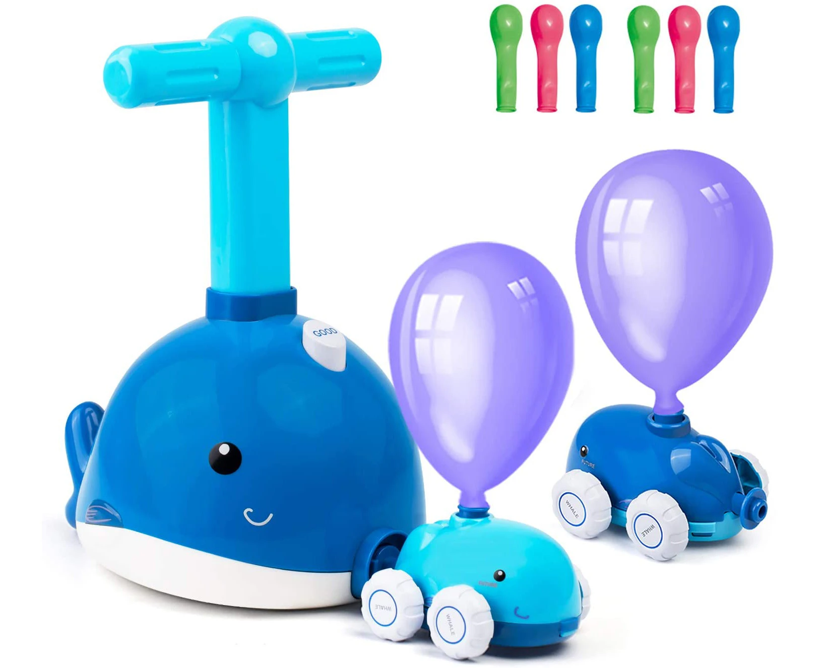 Balloon Launcher & Powered Car Racers Party Supplies Preschool Educational Science Toys with Manual Balloon Pump for Kids Classroom