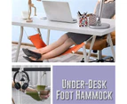 Under-Desk Foot Hammock Office Adjustable Home Office Study Footrest Desk Swing - Light Blue