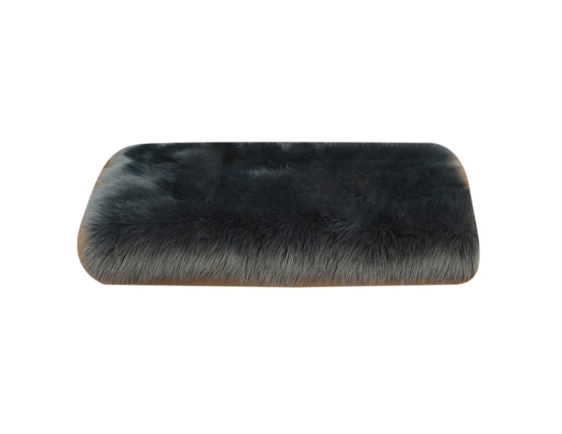 Exquisite Workmanship Doormat Wide Application Polyester Faux Fur Sheepskin Simple Area Rug for Home - Dark Gray