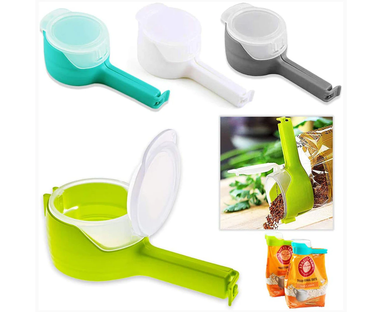 Bag Clips for Food, Food Storage Sealing Clips with Pour Spouts, Kitchen Chip Bag Clips, Plastic Cap Sealer Clips, Great for Kitchen Food Storage and Organ