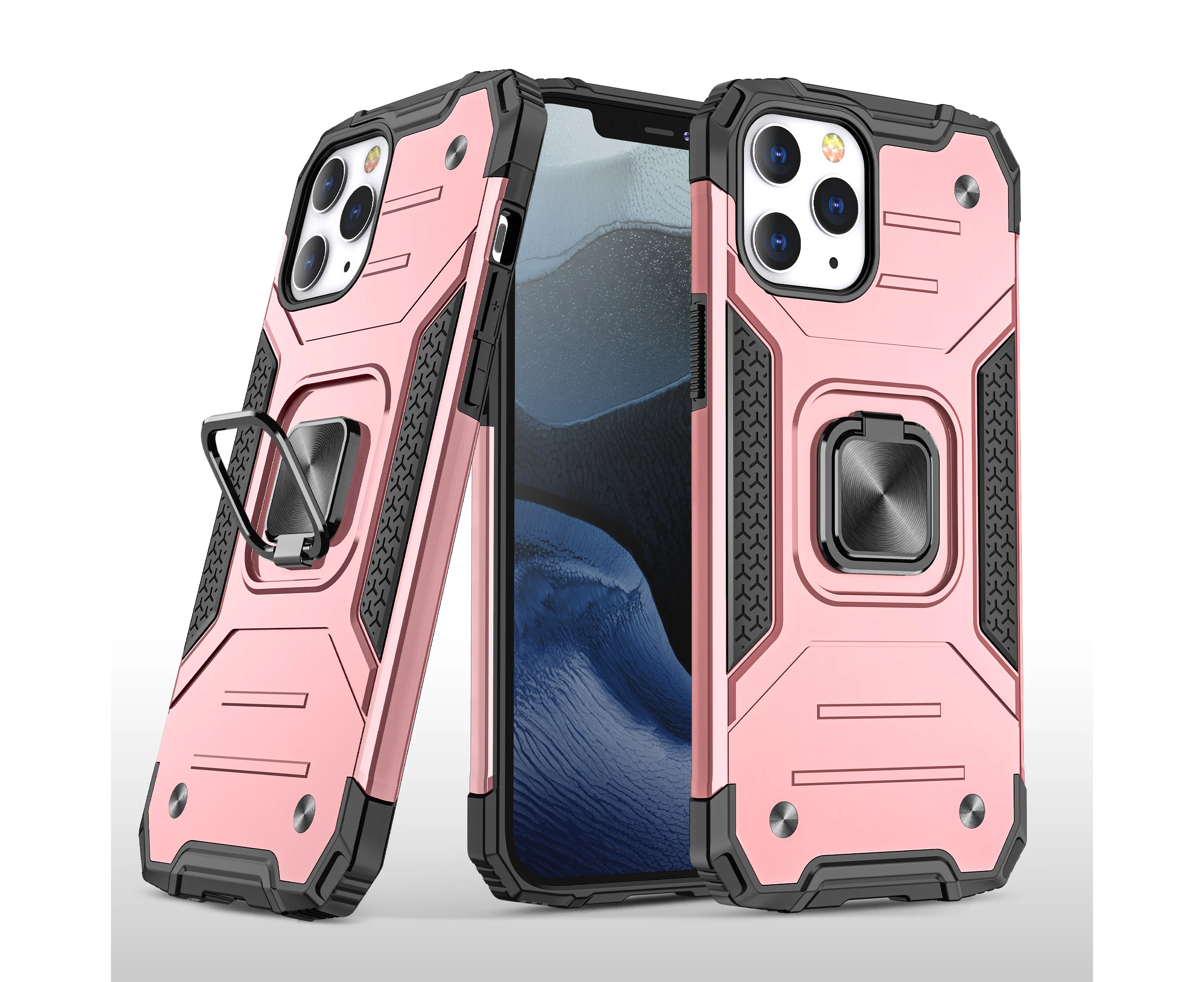 For iPhone 13 Pro Max Case with Magnetic Ring Holder - Pink