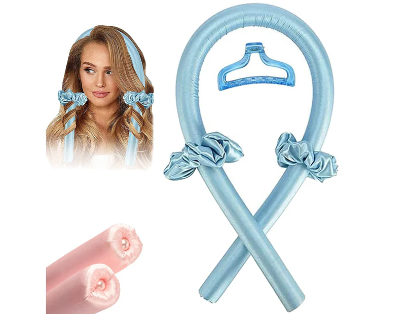 Women Heatless Hair Curlers For Long Hair, No Heat Silk Curls Headband You Can To Sleep In Overnight, Soft Foam Hair Rollers, Curling Ribbon and Flexi Rods