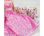 Mini Furniture Flower Fabric Sofa Couch + 2 Cushions for Doll House Accessories