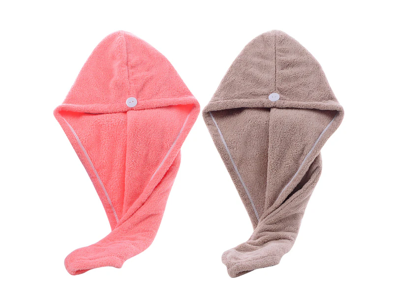 2 Pack Microfiber Towel Wrap for Hair Quick Dry Hair Turban Soft Super Absorbent Hair Towel Wrap