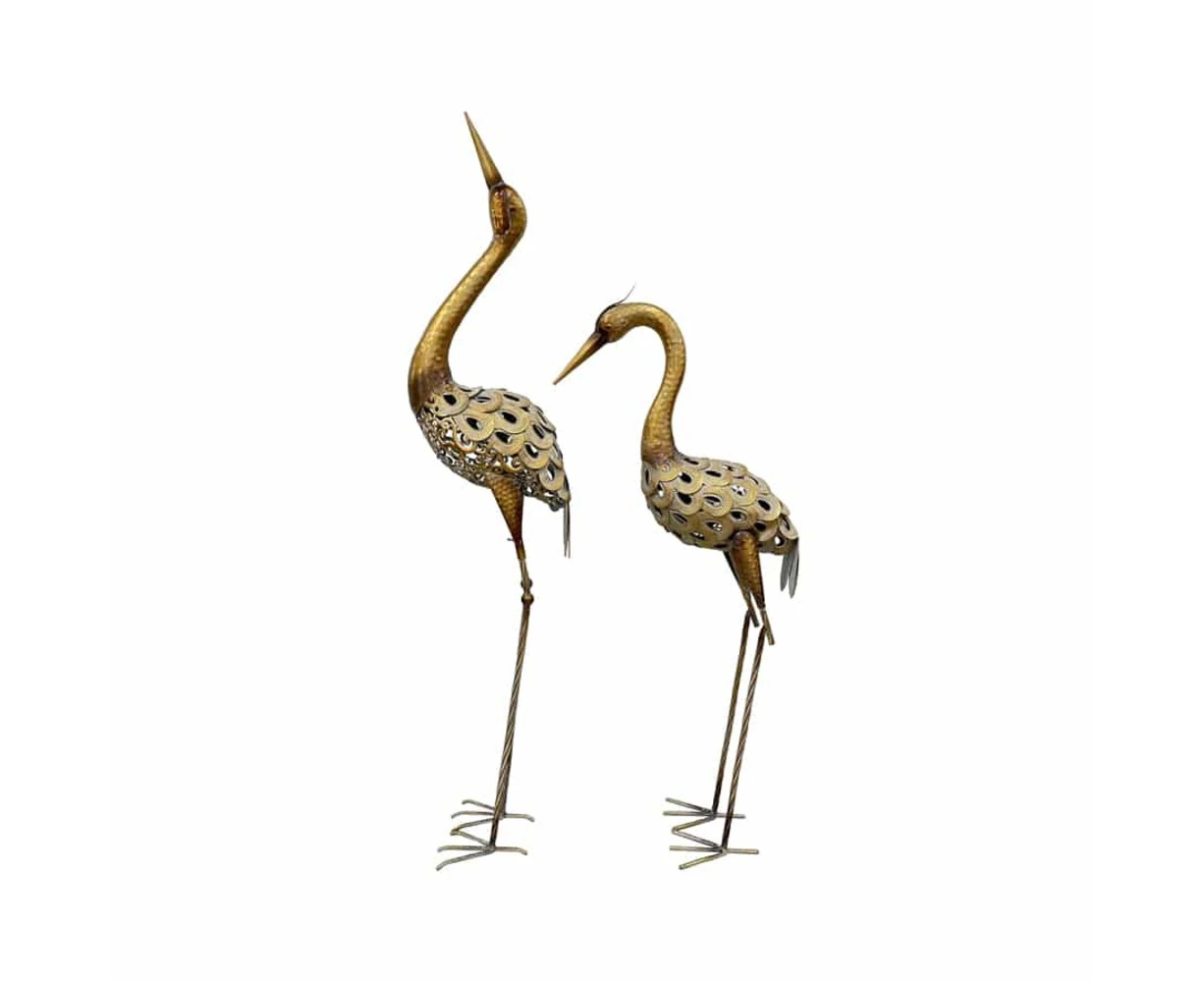 Set 2 Asst Elegant Crane Couple Garden Statue 30x114cm