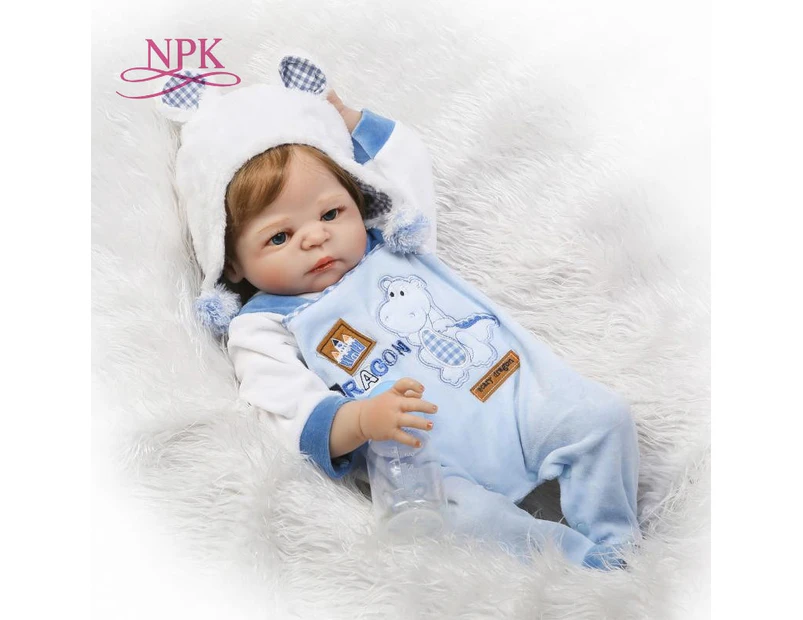 NPK 23 inch White skin Baby Dolls Realistic Full Silicone Vinyl Alive Girl Reborn Baby Doll For Children Gifts bonecas reborn