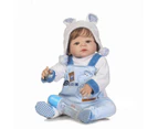 NPK 23 inch White skin Baby Dolls Realistic Full Silicone Vinyl Alive Girl Reborn Baby Doll For Children Gifts bonecas reborn