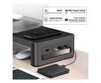 Monitor Stand Riser Metal Computer Stand with USB 3.0 Hub Support Data Transfer and Charging Monitor Shelf Printer Stand Desk Organizer A