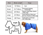 Dog Bathrobe Soft Super Absorbent Microfiber Dog Drying Towel Robe with Hood/Belt for Large,Medium,Small Dogs-Blue L