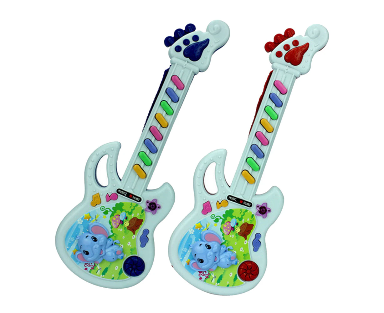 Bestjia Cute Cartoon Elephant Plastic Electronic Guitar Baby Kids Rhyme Music Toy Gift - Random Color