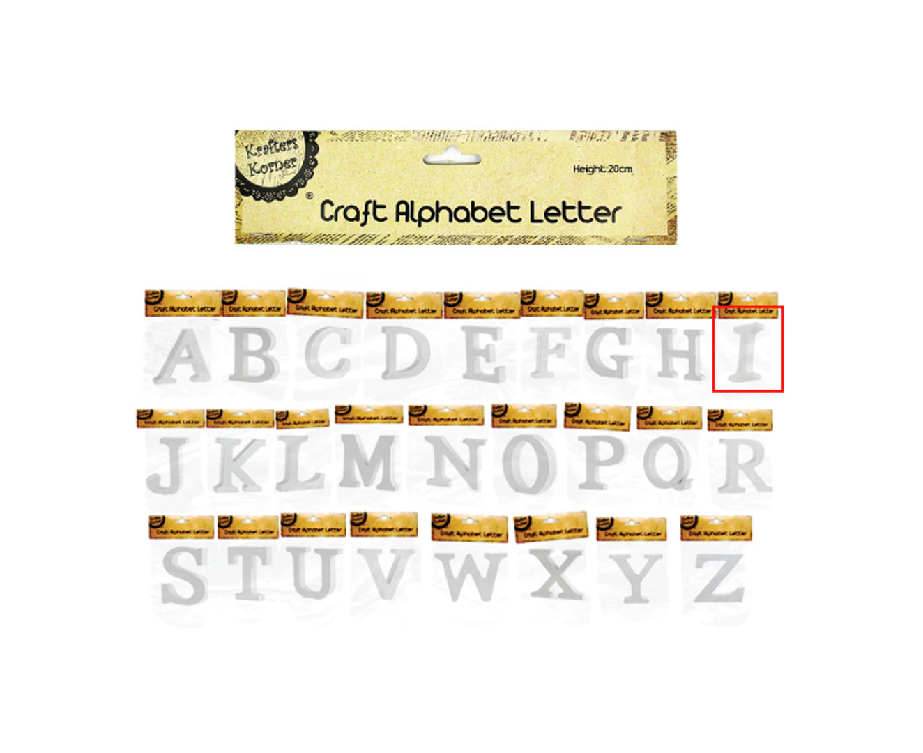 [2PK] Krafters Korner Craft Alphabet Letter I, White MDF Letters, Sturdy Material, Allow You To Spell Words, Perfect For Decorating In Your Preferred Style