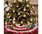 116cm Round Plaid Lace Carpet Christmas Tree Cake Skirt Cover Home Decoration