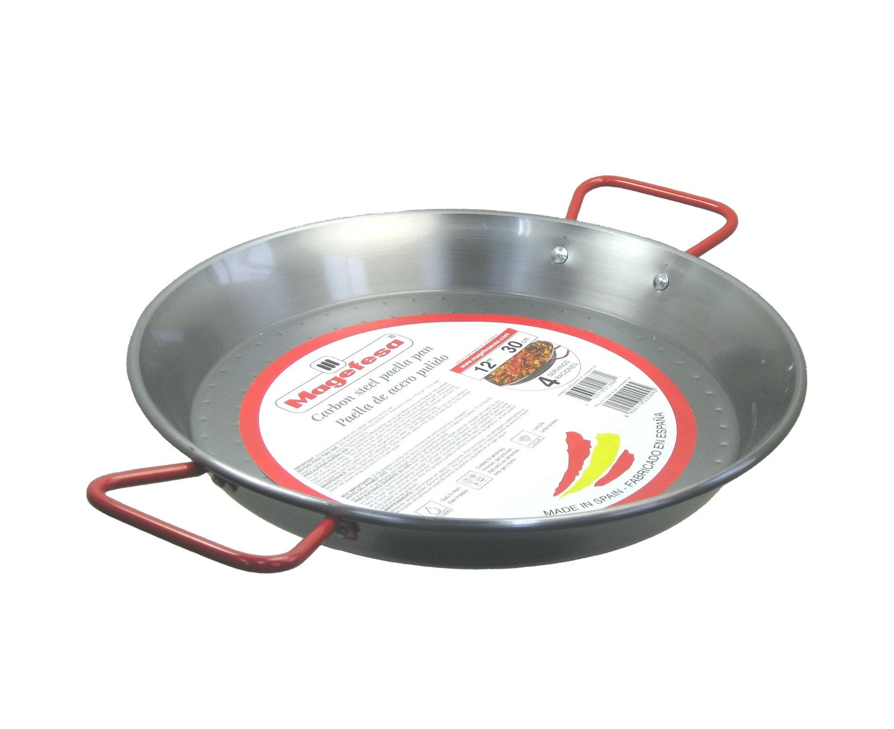 (Carbon, 30cm ) - Magefesa Carbon Steel Paella Pan, 30cm