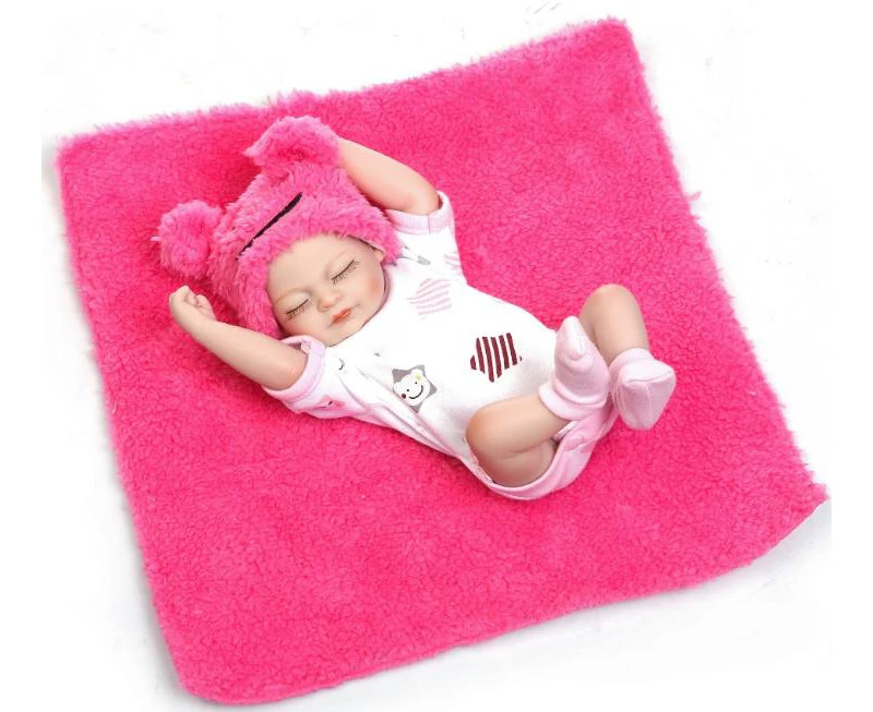 NPK 11'' Mini Reborn Babies Girl boy Full Silicone Vinyl Cute twins bebe Dolls Lifelike Bebes Reborns For Toddler Bathing doll