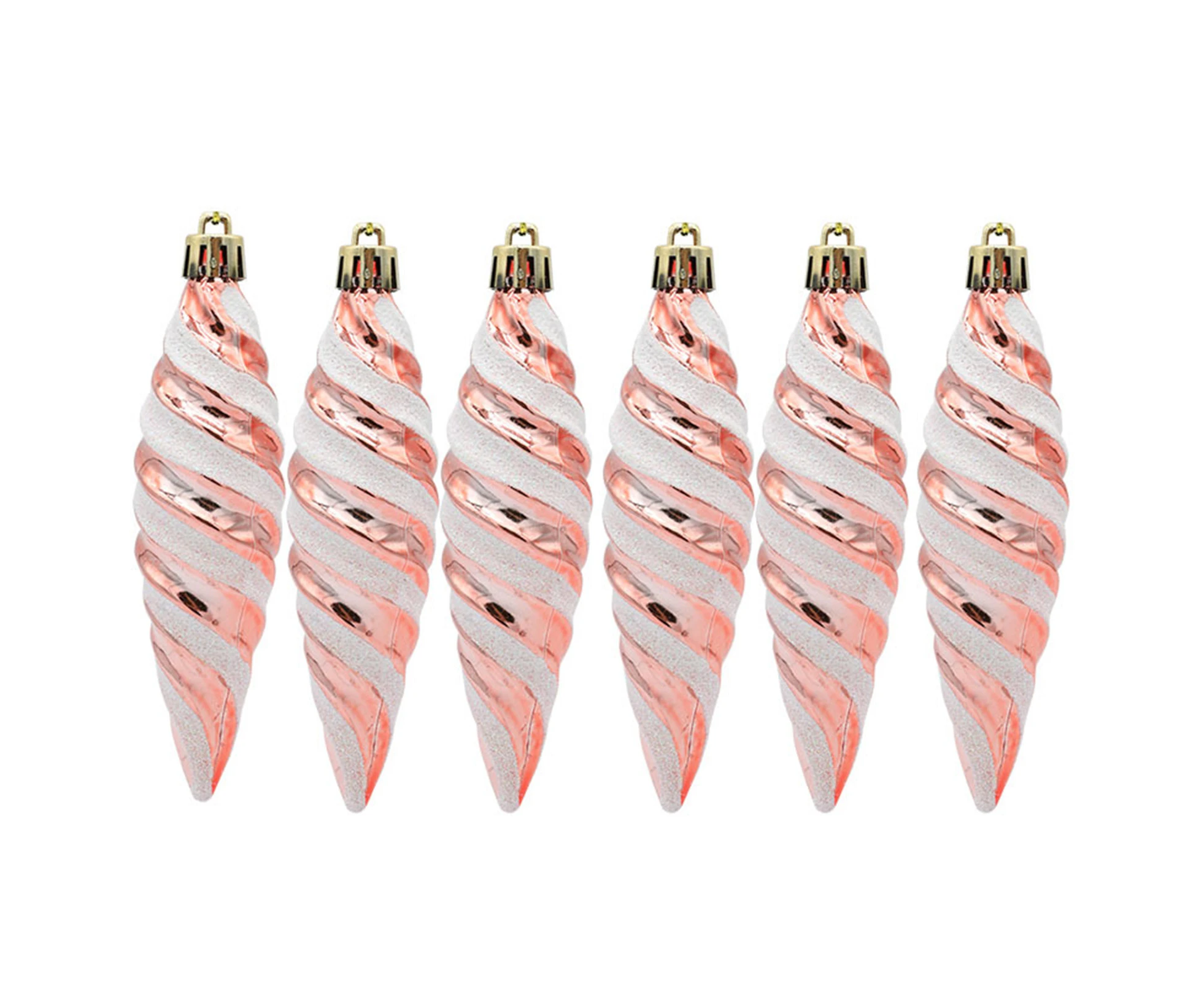 6Pcs/Box Spiral Ball Fine Workmanship Increase The Festive Atmosphere Merry Christmas Tree Hanging Decor for Living Room-34