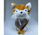 Plush Hat with Earflaps Washable Movable Ears Animal Cap Costume Supplies - 32