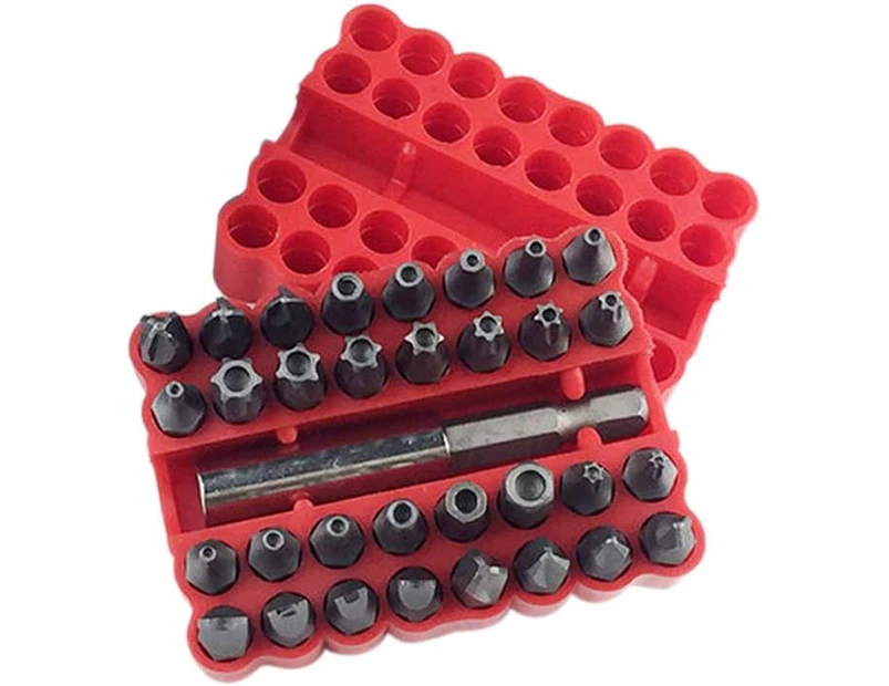 33 Pieces Security Bit Set with Magnetic Extension Bit Holder Tamper Proof Hex Screwdriver Bit Set