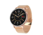 Smart Watch Dial Call Smartwatch MP3 Music Men Women Waterproof Wristwatch For Android iOS Samsung Huawei - Gold-Steel Strap