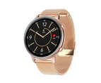 Smart Watch Dial Call Smartwatch MP3 Music Men Women Waterproof Wristwatch For Android iOS Samsung Huawei - Gold-Steel Strap
