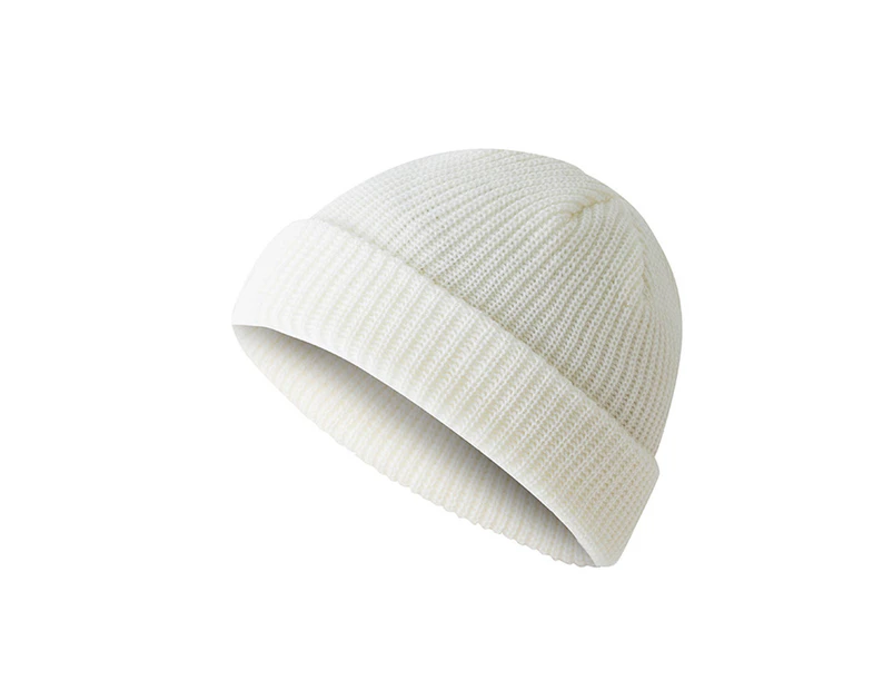 Men Women Knitted Beanie Cap Warm Woolen Street Outdoor Sport Hat - White