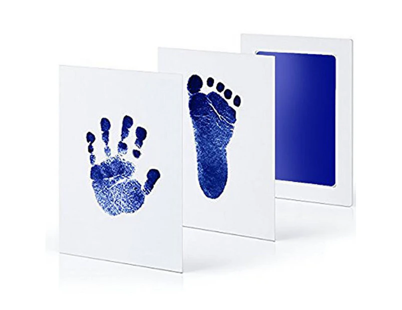 Baby Handprint Footprint Pads Stamp Inkpad Memorial Souvenir DIY - Blue