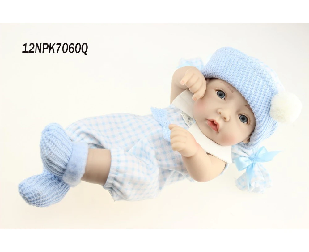 NPK DOLL Mini 12 Inch Soft Fully Body Silicone Reborn Dolls Sleeping Newborn Babies Bebes Reborn Realista Doll For Gift Bath Toy