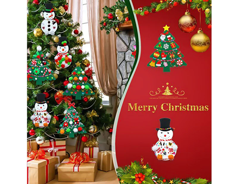 1 Set Felt Christmas Tree Decorative Multi-Use Thick DIY Felt Christmas Tree Decor Kit for Kid