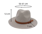 Panama Hat Straw Weaving UV Protection Men Women Foldable Anti Sun Cap for Beach - Grey