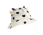 Bucket Hat Cartoon Pattern Sun Protection Skin Friendly Kids Fisherman Hat for Summer - Black