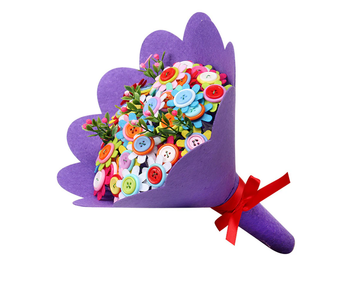 Kindergarten Handmade Puzzle Nonwoven Flower Bouquet DIY Children Craft Toy Gift 6#