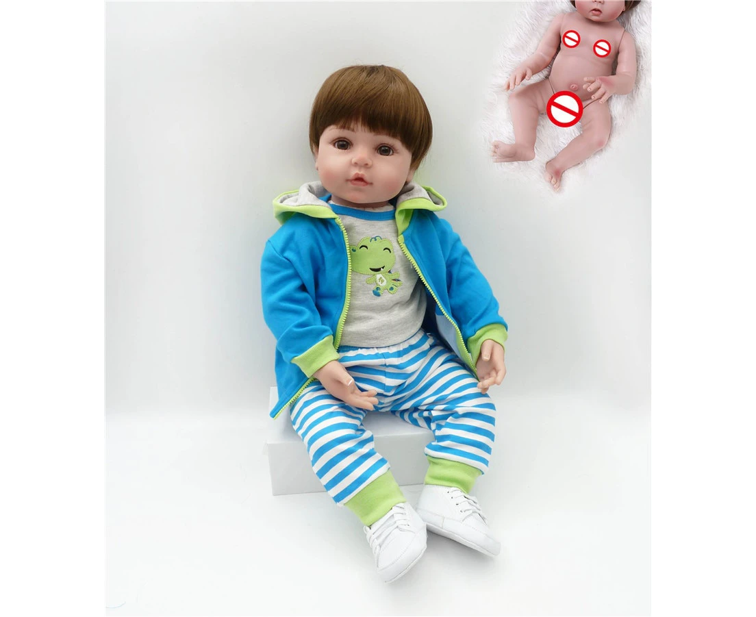 47cm Full Body Silicone Water Proof Bath Toy Popular Reborn Toddler Baby Dolls Bebe Doll Reborn Lifelike Gift With Pearl Bottle