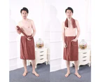 Men Microfiber Skirt Bathrobe Swimming Beach SPA Shower Bath Towel with Pocket Gray