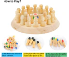 Wooden memory matchstick chess set, colorful memory chess fun building blocks board game memory matchstick