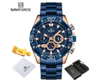 NAVIFORCE Men Fashion Watch Stainless Steel Waterproof Watches Top Brand Luxury Wristwatch Sports Quartz Clock Relogio Masculino