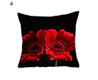 Cushion Case Wrinkle Resistant Dust-proof Polyester Elegant Floral Printed Sofa Pillow Cover Home Supplies