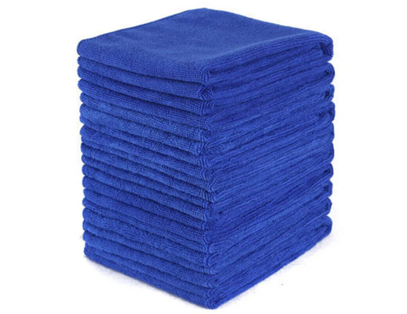 50PCS Blue Microfibre Cloths Car Cleaning Cloth Detailing Towels Washing Duster