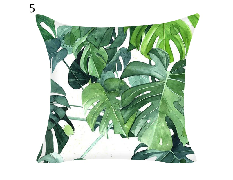 Pillow Cover Wrinkle Resistant Anti-fading Polyester Decorative Floral Plants Printed Cushion Sofa Slipcover Home Supplies