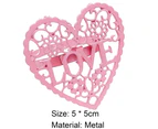 6Pcs Decorative Napkin Ring Effective Love Heart Shaped Metal Napkin Holder Desktop Decor-Pink