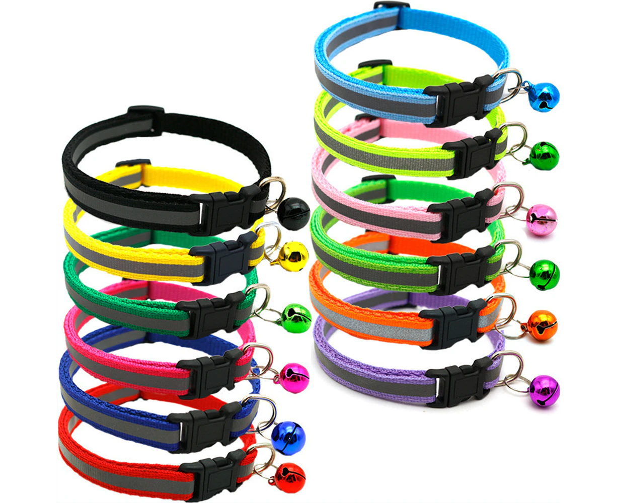 12Colors Puppy Collars Litter Whelping Collars Small Puppies-Red+yellow+green+blue+purple+black+pink+light green+Rose+sky blue+orange+fluorescent green