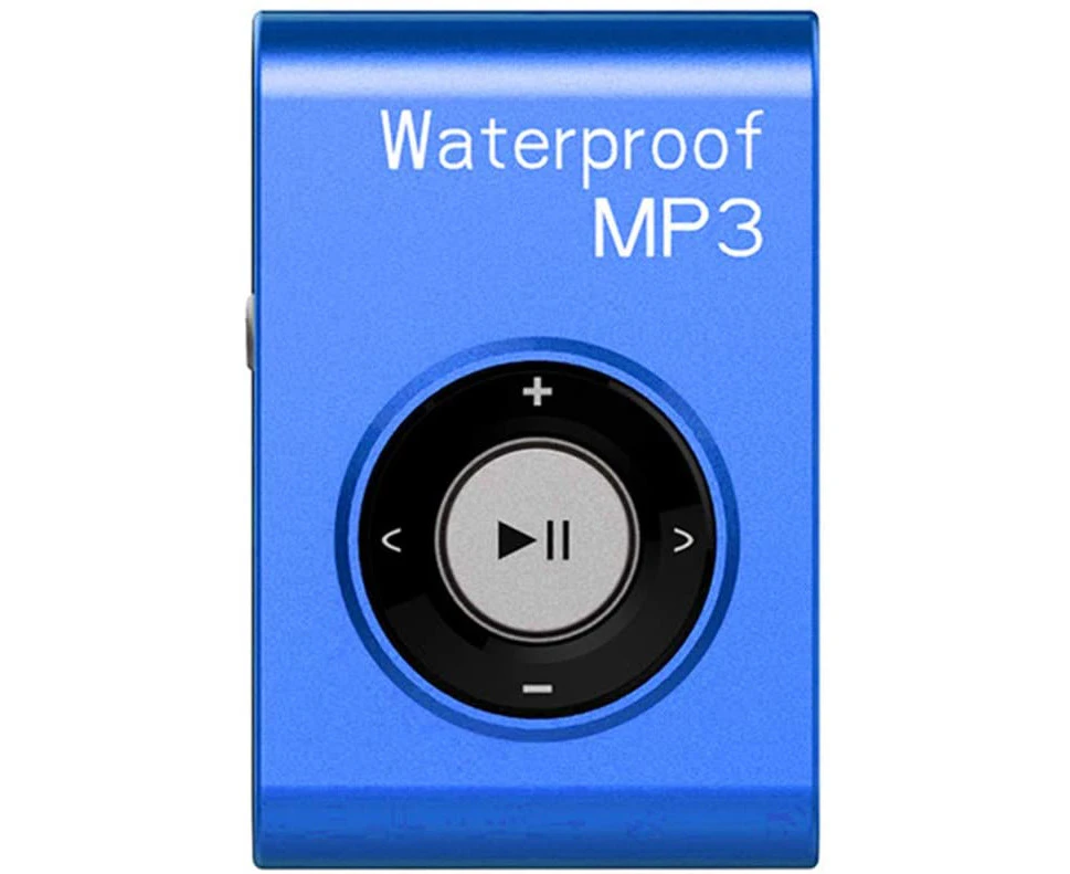 IPX8 Waterproof Swimming MP3 Player Built-in 8GB MP3 Music Band FM Radio Hi-Fi Headphones Diving Surfing Underwater Sports Running-Blue