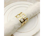 6Pcs Napkin Buckle Exquisite Elegant Fashion Table Decoration Napkin Rings for Kitchen - Golden