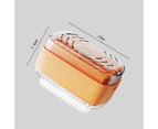 Foaming Soap Box with Brush Drain Holes Spring Design Non-slip Detachable 2 in 1 Plastic Soft Roller Soap Holder Laundry Tools-Orange