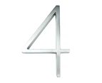 5 inch (12.5 cm) Floating House Number Sign #4, Silver, Zinc Alloy