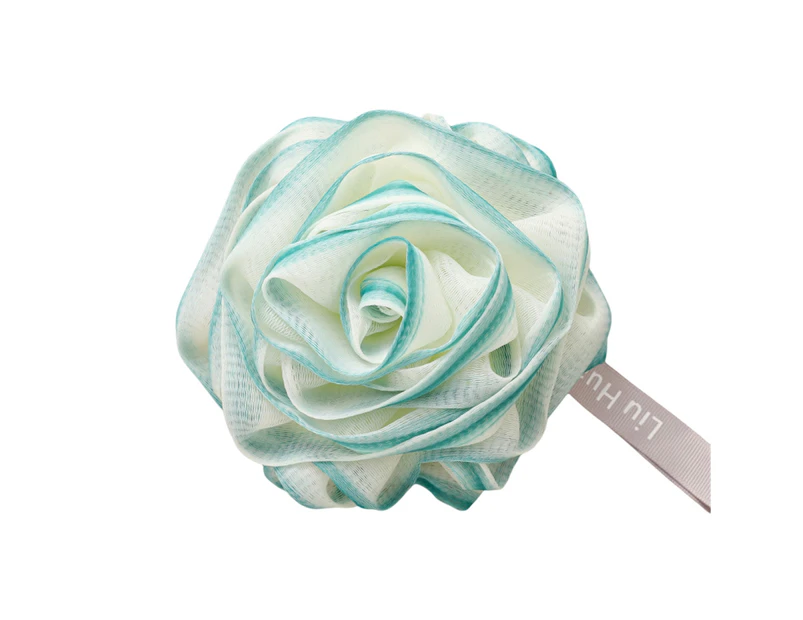 Bath Ball Ultra Soft Fast Foaming Fine Mesh Rose Shower Loofah Exfoliating Pouf Ball Bathroom Accessories-Green