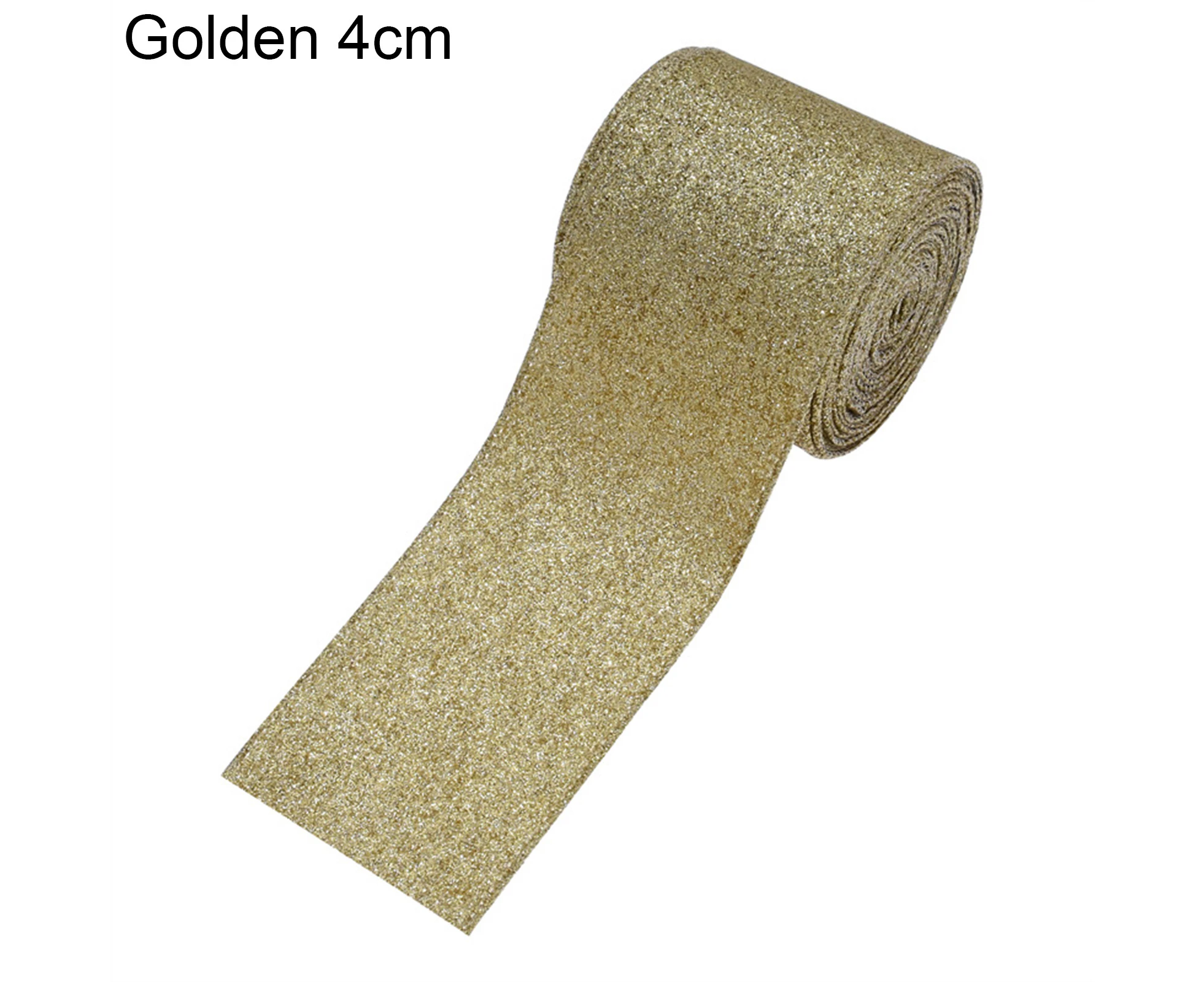 4cm/6cm Christmas Ribbon Glitter High Gloss Multi-colors  Anti-fade Gift Packing Scene Layout Large Bowknot Making Xmas Tree Ribbon Party Supplies - Golden