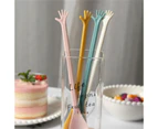 4Pcs Long Spoon Bright Color Heat-resistant European Style Dessert Spoon Milkshake Spoon for Kitchen-4 pieces