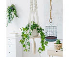 4Pcs Plant Hanger Extender Waterproof Strong Bearing Capacity Space-saving Macrame Handmade Potted Plant Lanyard for Yard-Brown